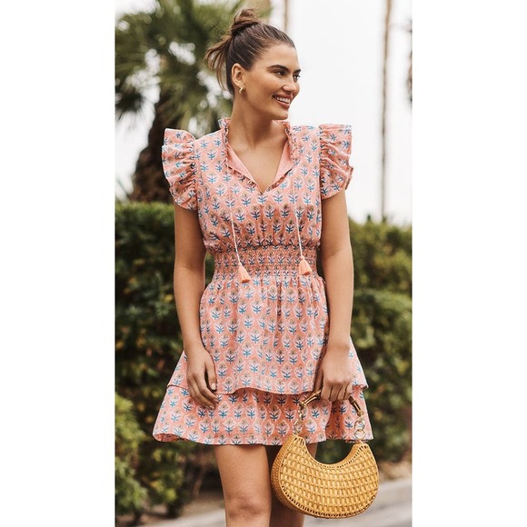 Marea Dresses & Skirts - Marea Sarah Flutter Dress in Coral Multi Size XL